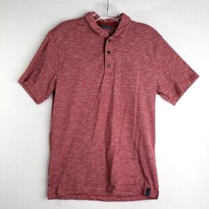 Perry Ellis Polo Shirt Mens Small Red Heather Knit Casual Short Sleeve Outdoor‎